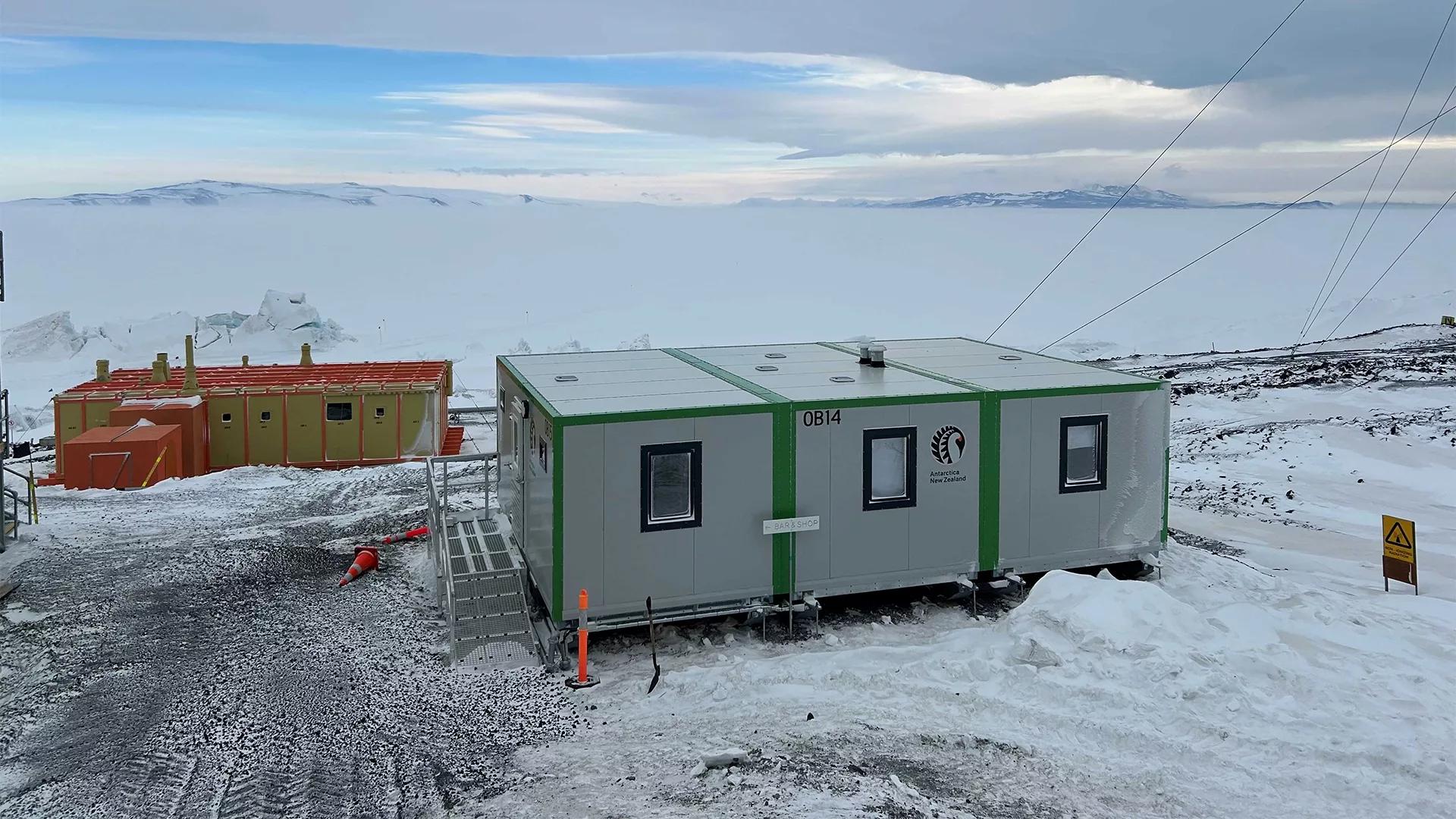 Cabins at Scott Base - photo by Antarctica New Zealand